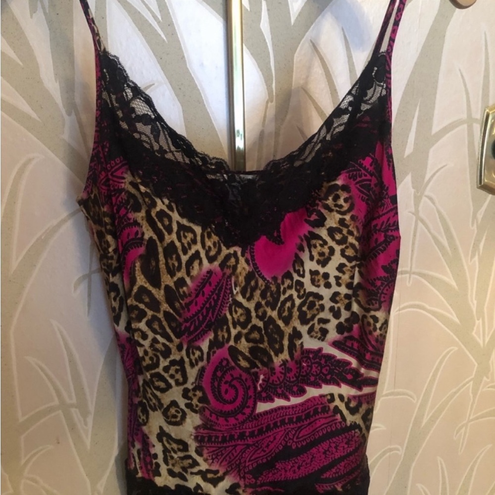 Cache  100% Silk & Lace Camisole Top , Size Large